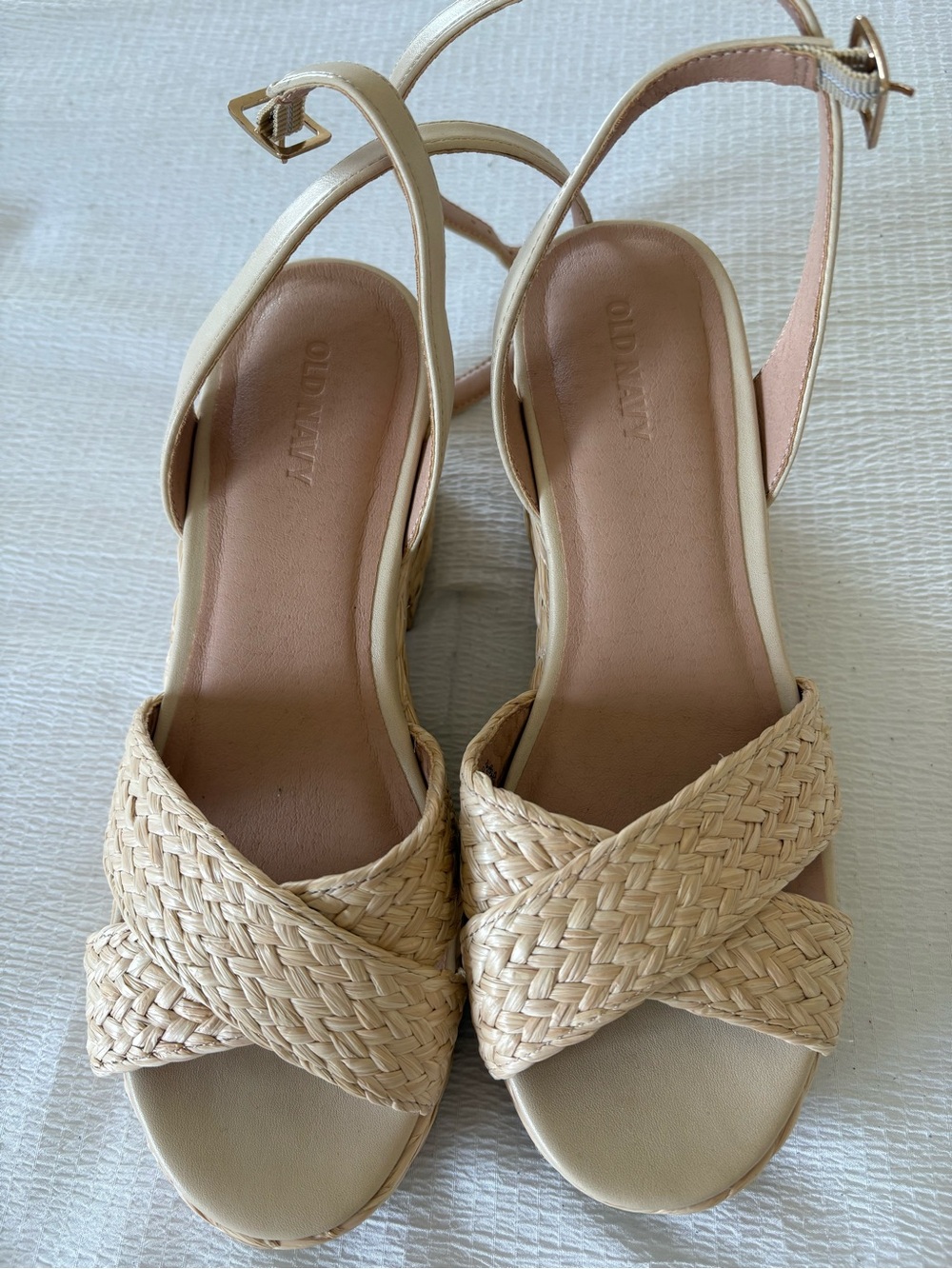 Old Navy Beige Braided Slingback Sandals